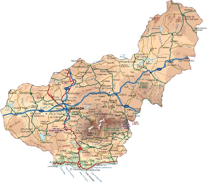 mapa granada provincia